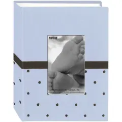 Pioneer&reg; Blue & Brown Baby Dot Fabric Frame Photo Album
