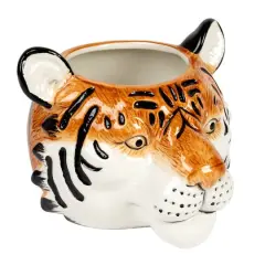Hello Honey&reg; 6" Round Ceramic Tiger Head Planter