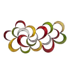 35" Multicolored Metal Contemporary Abstract Wall Decor