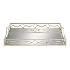 25'' Silver Metal Glam Tray