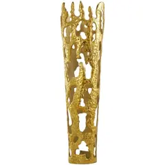 31" Contemporary Aluminum Melting Drip Vase Gold