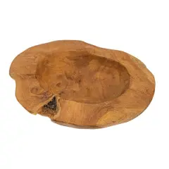 Hello Honey&reg; 15.75" Natural Round Textured Teakwood Bowl