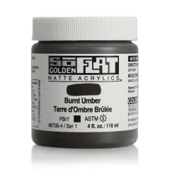 Golden&reg; SoFlat Matte Acrylic Paint, 4oz. Burnt Umber