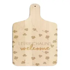 17" Leprechauns Welcome Maple Paddle Cutting Board
