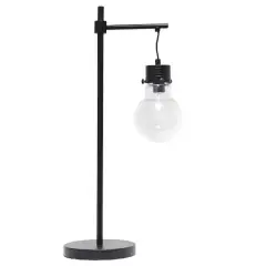 Lalia Home 24" Black Matte 1 Light Beacon TableLamp with Clear Glass Shade