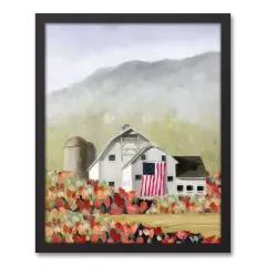 American Farm Black Framed Canvas
