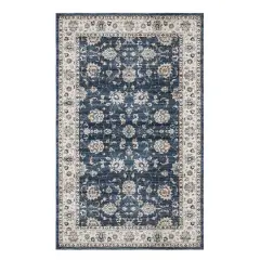 Glitzhome&reg; Blue & Ivory Oriental Area Rug