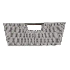 Simplify Gray Shelf Storage Rattan Tote Basket