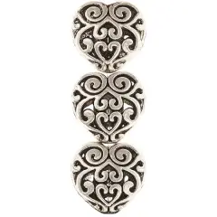 Silver Plated Filigree Heart Beads, 12mm by Bead Landing&trade;