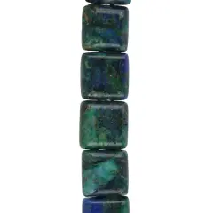 Chrysocolla Flat Square Beads, 10mm by Bead Landing&trade;