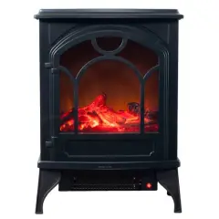 Hastings Home 21.5" Black Freestanding Space Heater Electric Fireplace