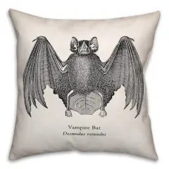 Scientific Bat Throw Pillow