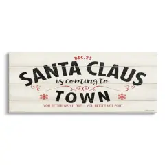 Stupell Industries Santa Claus Coming To Town Rustic Canvas Wall Art