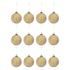 Hello Honey&reg; 12 Pack 3" Gold Glass Seeded Ball Ornaments