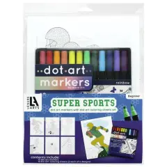 Leisure Arts&reg; Dot Art Markers Super Sports Coloring Sheets Set