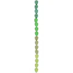 Green Czech Glass Leaf Beads, 10.5mm by Bead Landing&trade;
