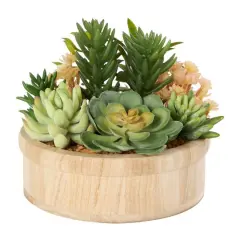 7" Succulent Artificial Plant with Natural Pot