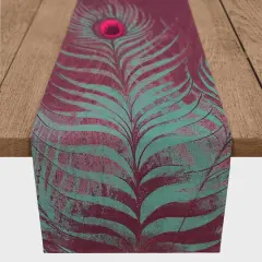 Peacock Feather 16" x 90" Cotton Twill Runner