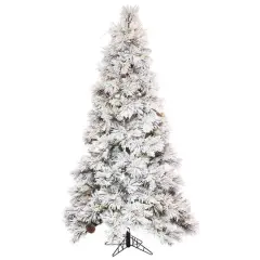 5.5ft. Pre-Lit Flocked Atka Slim Artificial Christmas Tree, Warm White LED Lights