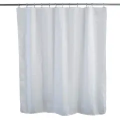 Elle D&eacute;cor White Jacquard Solid Weave Shower Curtain