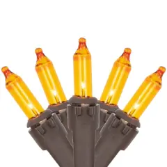 100ct. Amber Mini Fall Harvest Lights