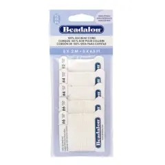 Beadalon&reg; 100% Silk Bead Cord Variety Pack, White