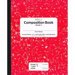 Pacon&reg; Red Marble Grade 3 Soft Cover Composition Book, Pack of 24