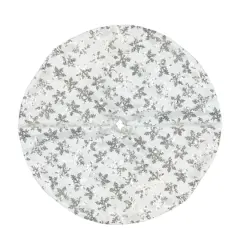 20" White & Silver Sequin Snowflake Mini Tree Skirt