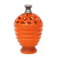 9.5" Outdoor Patio Cutout Vase, Tangerine Orange & Gray