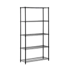 Honey Can Do Black 5-Tier Adjustable Storage Shelving Unit