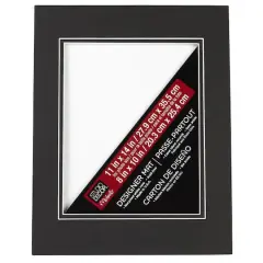 11" x 14" Double Mat By Studio D&eacute;cor&reg;, 8" x 10" Opening Black/Black