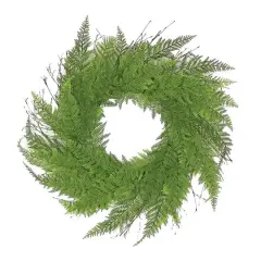 24" Green Narrow Fern Wreath