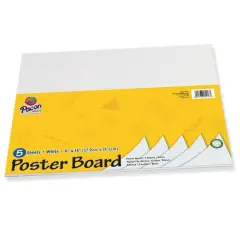 Pacon&reg; White Poster Board, 11" x 14", 5 Sheets Per Pack, 12 Packs