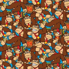 Brown Donkey Kong Allover Quilting Cotton Fabric