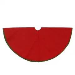 26" Christmas Traditions Cardinal Red with Green Stitching Mini Tree Skirt