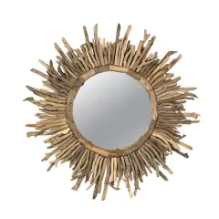 Hello Honey&reg; Driftwood Framed Sunburst Mirror