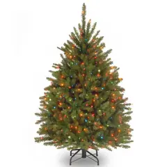 4.5 ft. Pre-Lit Dunhill&reg; Fir Full Artificial Christmas Tree, Multicolor Lights