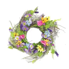 24" Multicolored Wildflower Spring Wreath