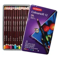 Derwent&reg; Coloursoft Pencil 12 Color Tin Set