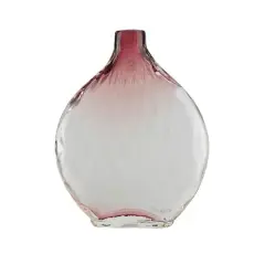 11.5" Disc Glass Vase, Plum Purple Ombre