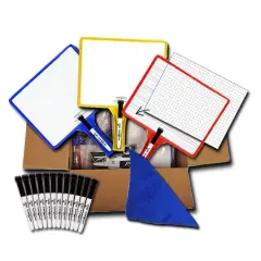 KleenSlate&reg; Dry Erase Board Paddle Classroom Kit, 12 Pack