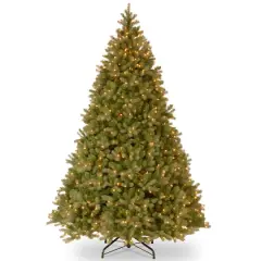 10 Ft. Pre-Lit Feel Real&reg; Downswept Douglas Full Artificial Christmas Tree, Clear Lights