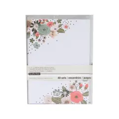 Painted Floral Flat Cards & Envelopes by Recollections&trade;, 5" x 7"