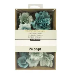 Blue Mulberry Printed Paper Flower Embellishments By Recollections&trade;