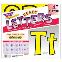 Trend Enterprises&reg; 4" Playful English/Spanish Combination Ready Letters&reg;, 6 Packs Lemon