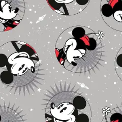 Disney Smile Mickey Grey Quilting Cotton Fabric