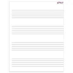 Music Staff Paper Wipe-Off&reg; Chart, 17" x 22", 6 Pack