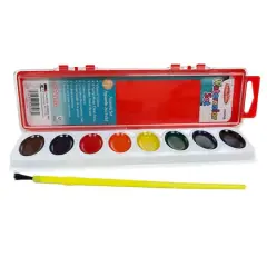 Semi-Moist Watercolor 8-Color Paint Set with Brush, 36 Pack