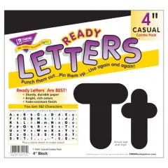 Trend Enterprises&reg; 4" Casual Combination Ready Letters&reg;, 6 Packs Jet Black
