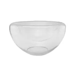 13" Glass Pillar Candle Holder with Concave Interior